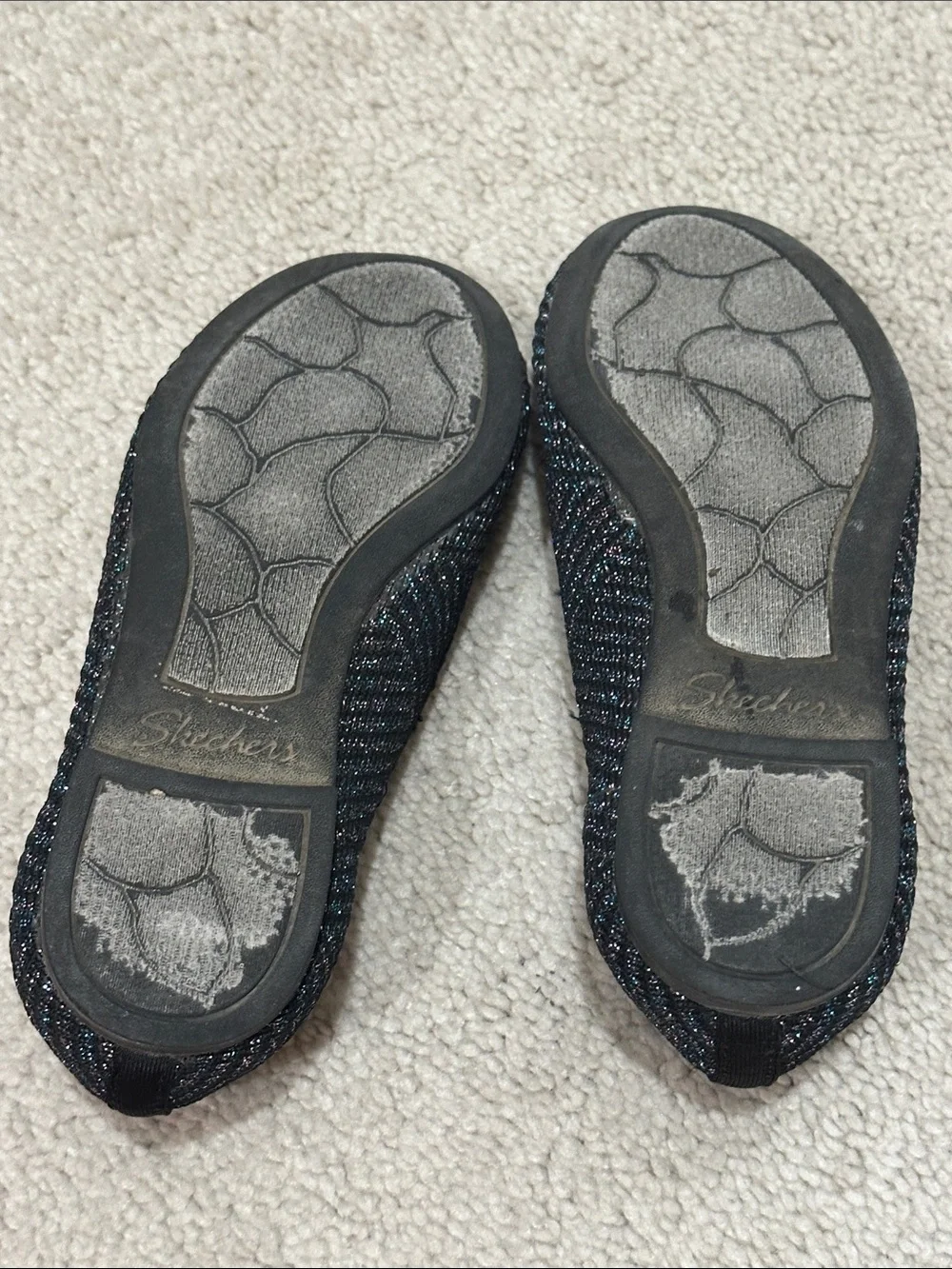 Skechers Black Sparkle Knit Mary Jane with Aqua Insole
